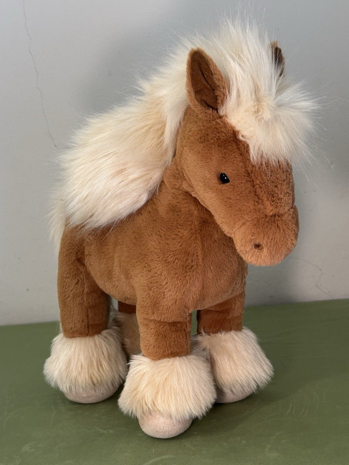 Peluche cavallo Jellycat Freya Pony marrone beige tiro cm.37 raro giocattolo morbido ritirato-