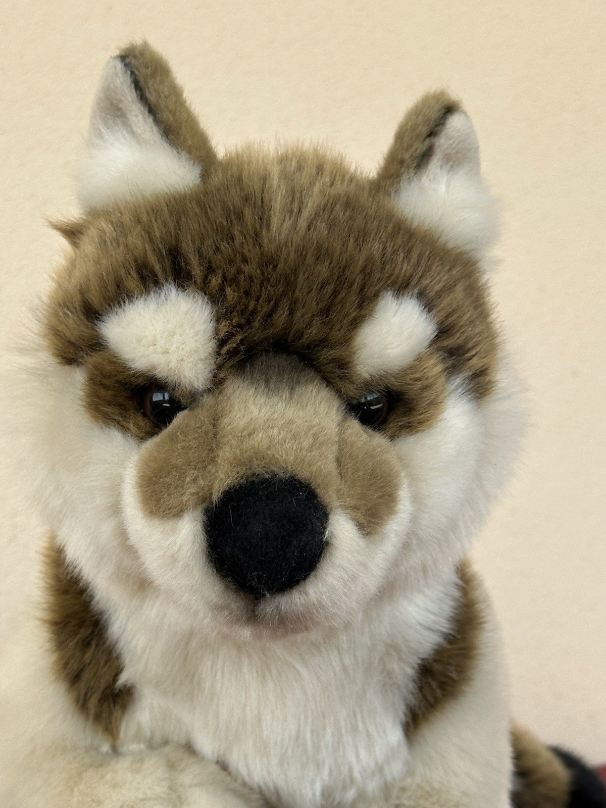 Lupo zingaro nuovo senza etichette animale selvatico bosco raro peluche giocattolo morbido ritirato made in France-