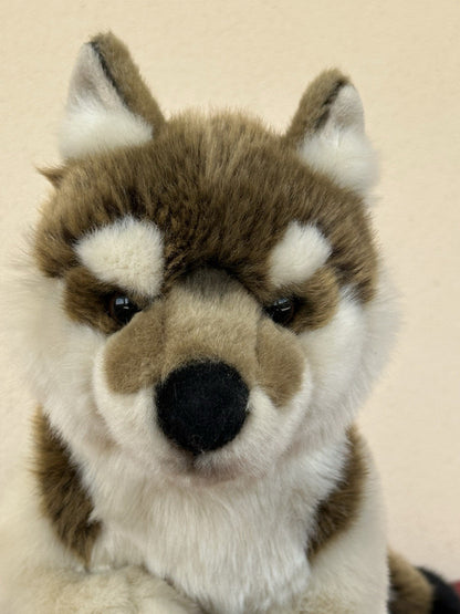 Lupo zingaro nuovo senza etichette animale selvatico bosco raro peluche giocattolo morbido ritirato made in France-