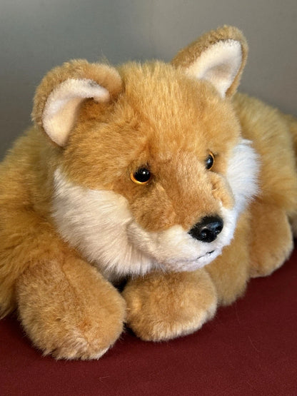 Rarissimo peluche WWF Oko volpe rossa sdraiata 26 cm 10” volpe arancione ritirato
