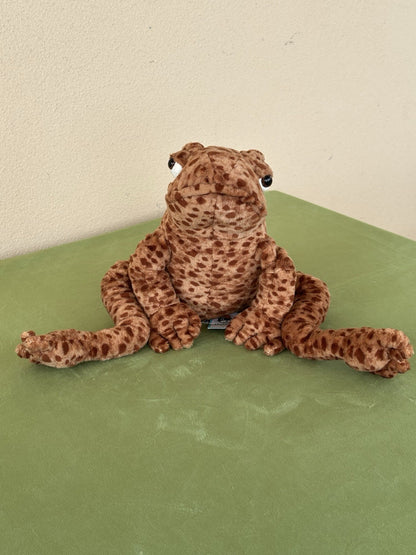 NUOVO Jellycat Toby Toad nuovo con etichette marrone medio morbido giocattolo berretto 12" ritirato raro peluche-