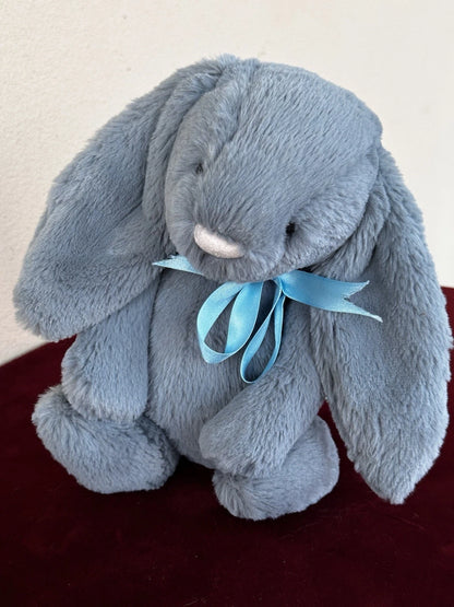 Jellycat Medium Bashful Dusky Blue Bunny BNWOT Retired Dust Blue Rabbit Plush