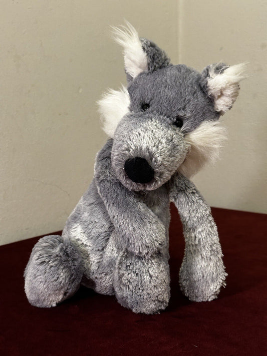 Peluche Jellycat Salice Lupo Grigio Marmo Peluche Peloso Giocattolo Morbido 11" Teddy Ritirato 2016-