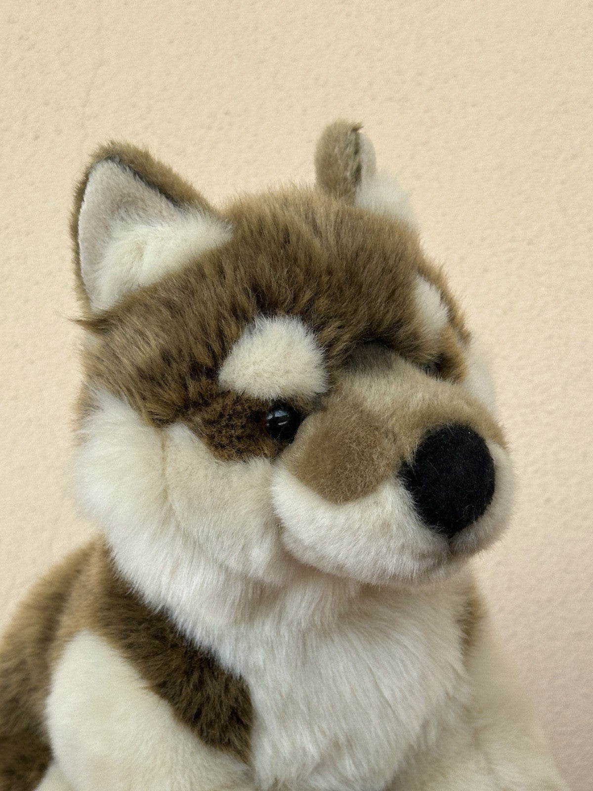Lupo zingaro nuovo senza etichette animale selvatico bosco raro peluche giocattolo morbido ritirato made in France-
