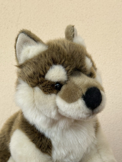 Lupo zingaro nuovo senza etichette animale selvatico bosco raro peluche giocattolo morbido ritirato made in France-