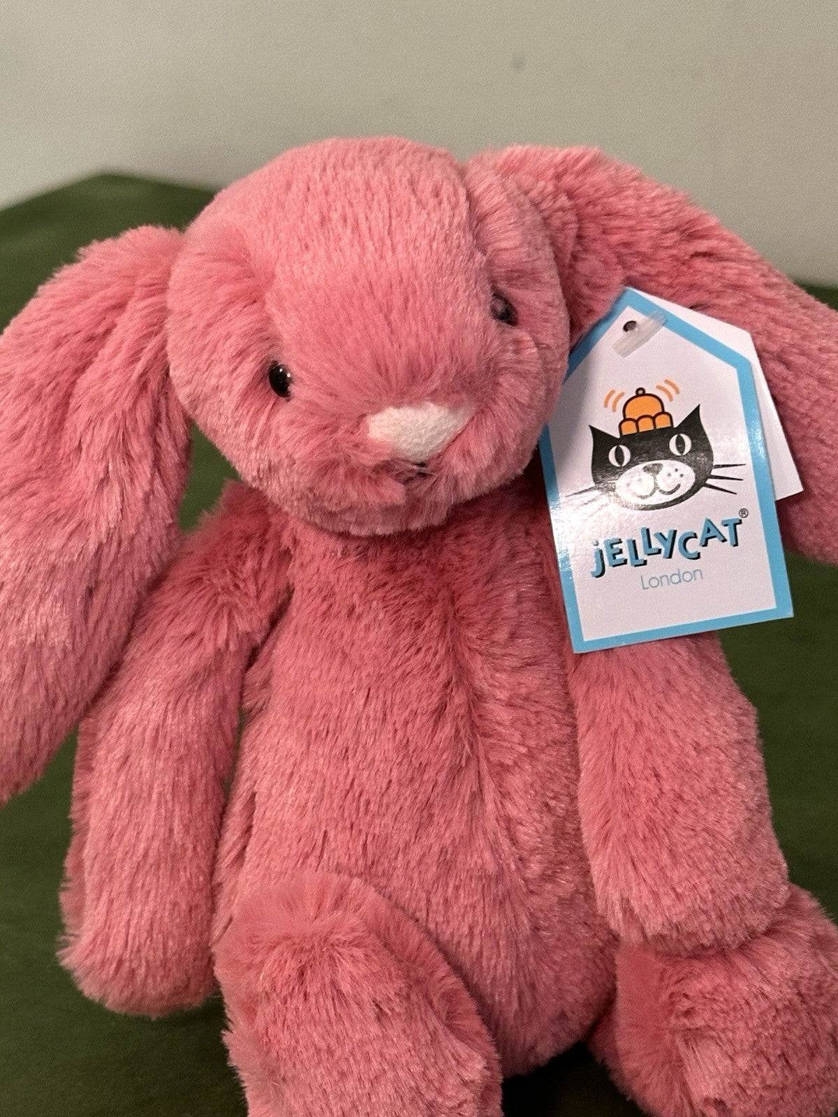 NUOVO coniglietto Jellycat Small Bashful Cerise nuovo con etichette rosa coniglio ciliegia raro ritirato 12"-