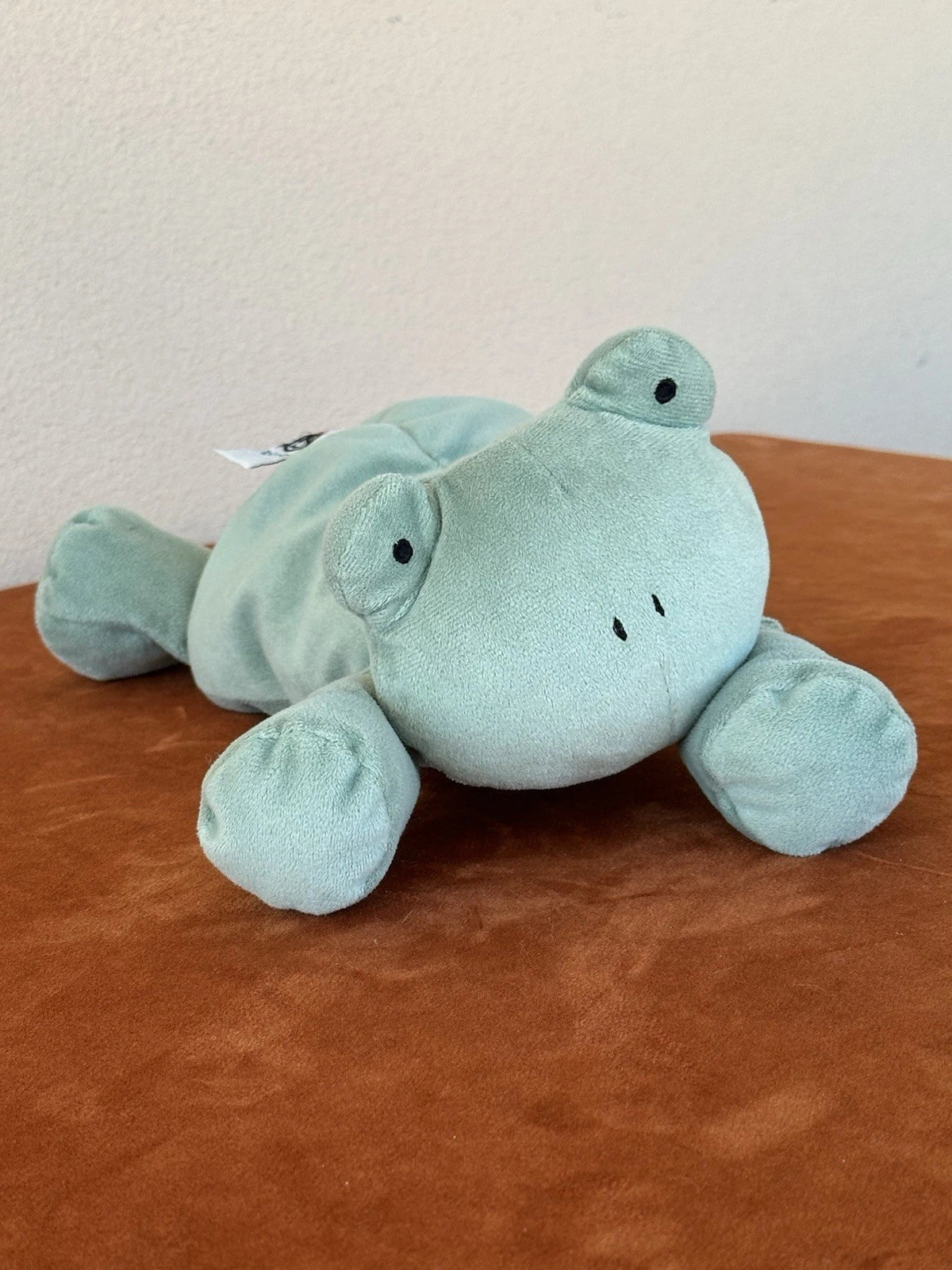 Jellycat Dozydou Frog nuovo senza etichette raro giocattolo morbido verde salvia vellutato ritirato