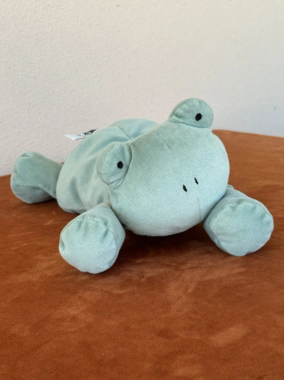 Jellycat Dozydou Frog nuovo senza etichette raro giocattolo morbido verde salvia vellutato ritirato