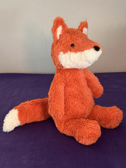 NUOVO Jellycat Cushy Fox NUOVO CON ETICHETTE Vivid Orange Fox peluche giocattolo morbido ritirato medio 12"-