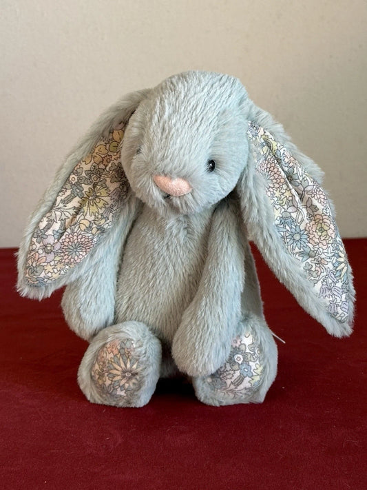 Jellycat Small Bashful Sage Blossom Bunny Light Green with Flower 8in Retired Rabbit