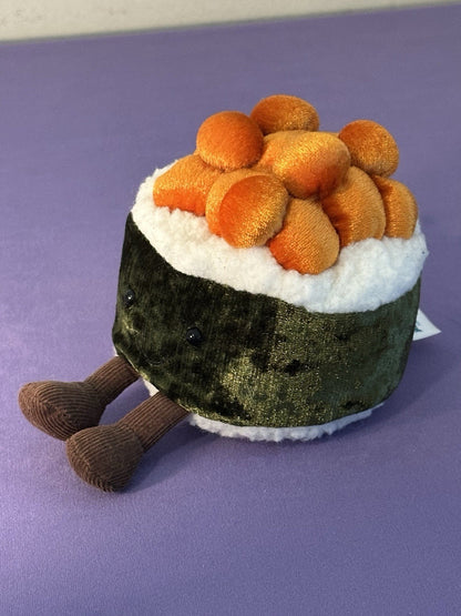 Peluche Jellycat Amuseables Silly Sushi Maki nuovo senza etichette alghe giocattolo morbido 4" ritirato-