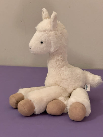 Peluche giocattolo Jellycat Small Dillydally Lama nuovo senza etichette crema extra morbido raro ritirato-