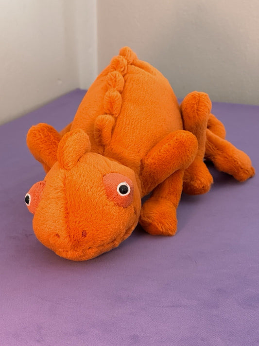 Jellycat Vividie Camaleonte Nuovo senza etichette Lucertola Arancione Rettile Giocattolo Morbido 13" Ritirato Raro-