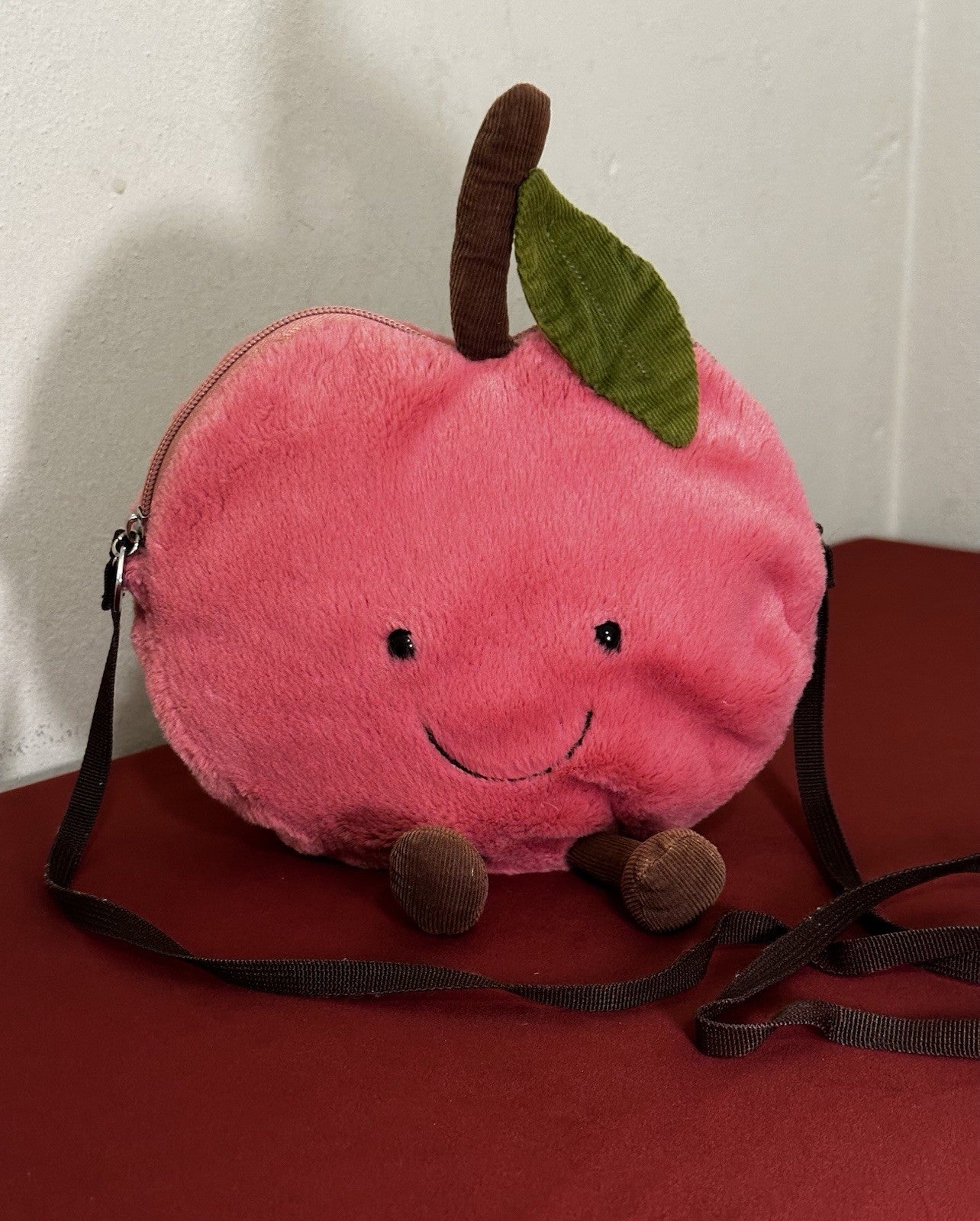 Jellycat Borsa Ciliegia Amusabile Ritirata HTF Frutta Cibo Ciliegie Giocattolo Morbido Raro Peluche-