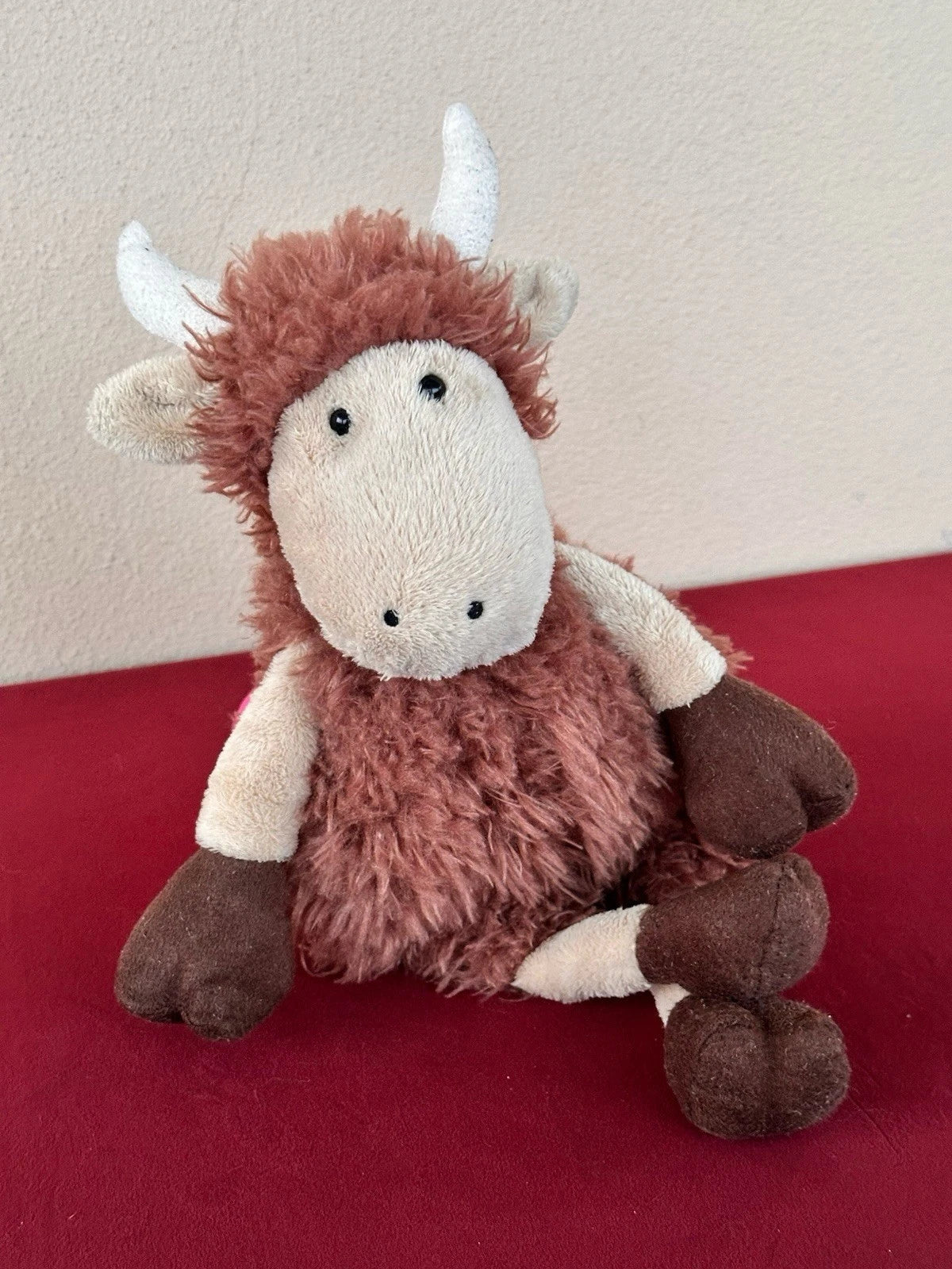 Jellycat Tiggalope Highland Cow Rare Retired Brown Long Soft Coat Plush cm.36