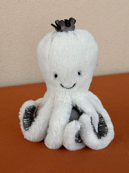 Jellycat Baby Cosmo Octopus BNWOT Tiny Crown White Squid Sea Creature Retired