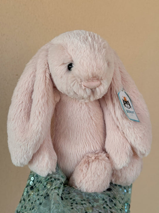 NUOVO Jellycat Medium Bashful Blush Bunny Nuovo con etichette Ritirato Raro Coniglio Rosa Giocattolo Morbido-