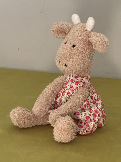 Peluche Jellycat Georgia giraffa amica floreale fiori rosa vestito raro ritirato-