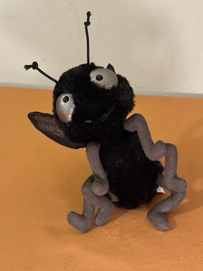 Peluche insetto Jellycat Farrell Fly nuovo senza etichette nero seta lucido raro giocattolo morbido ritirato-