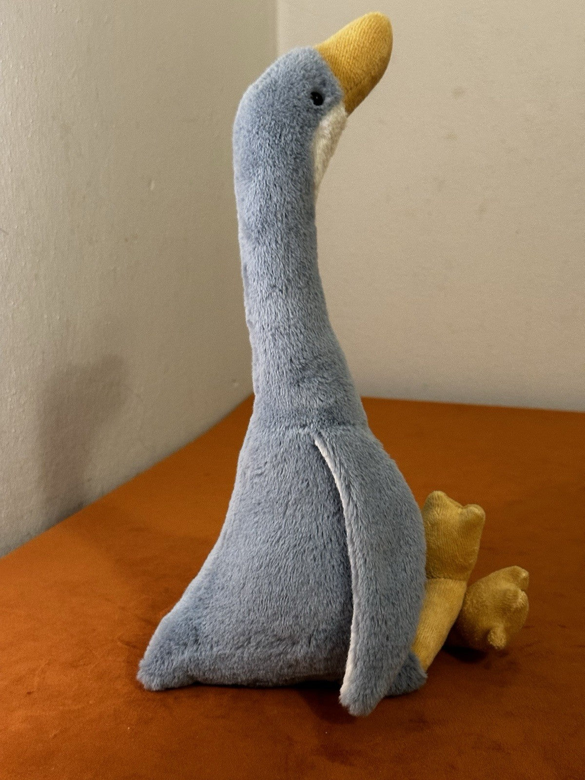 Peluche Jellycat Daisy Runner Duck nuovo senza etichette blu chiaro oca media raro uccellino in pensione-
