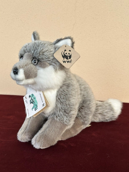 WWF Coppia Volpe Argento Seduta e Sdraiata Volpe Artica Rarissima Peluche Ritirata