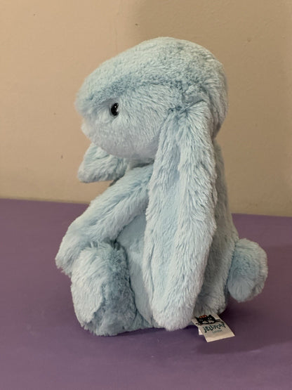 Jellycat Medium Bashful Aqua Bunny Pensionato Raro Giocattolo Morbido Coniglio Peluche-