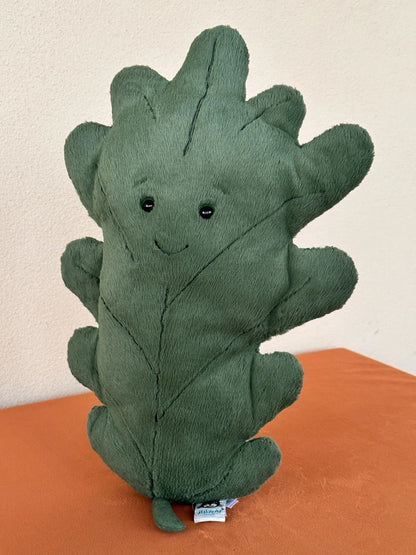 Jellycat Woodland Oak Leaf Large Green Leave Rare Retired Soft Toy Plush