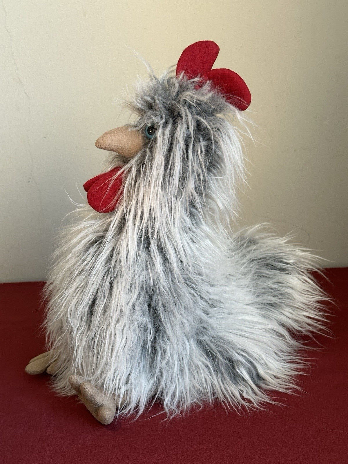 Peluche Jellycat Roger Rooster nuovo senza etichette 13" grigio pollo occhi azzurri raro ritirato 2015-