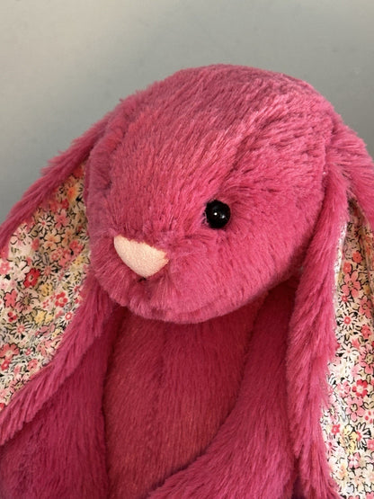 Peluche Jellycat Medium Bashful Rose Blossom coniglietto rosa raro ritirato 12"-