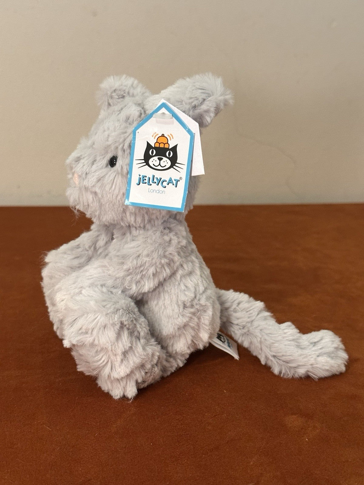 NUOVO Jellycat Squiggles Kitten nuovo con etichette grigio gatto gattino giocattolo morbido raro peluche ritirato-