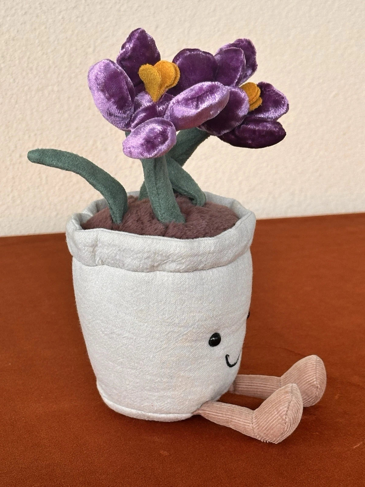 Jellycat Amuseables Crocus BNWOT Plant In Pot Rare Retired Purple Flowers Plush