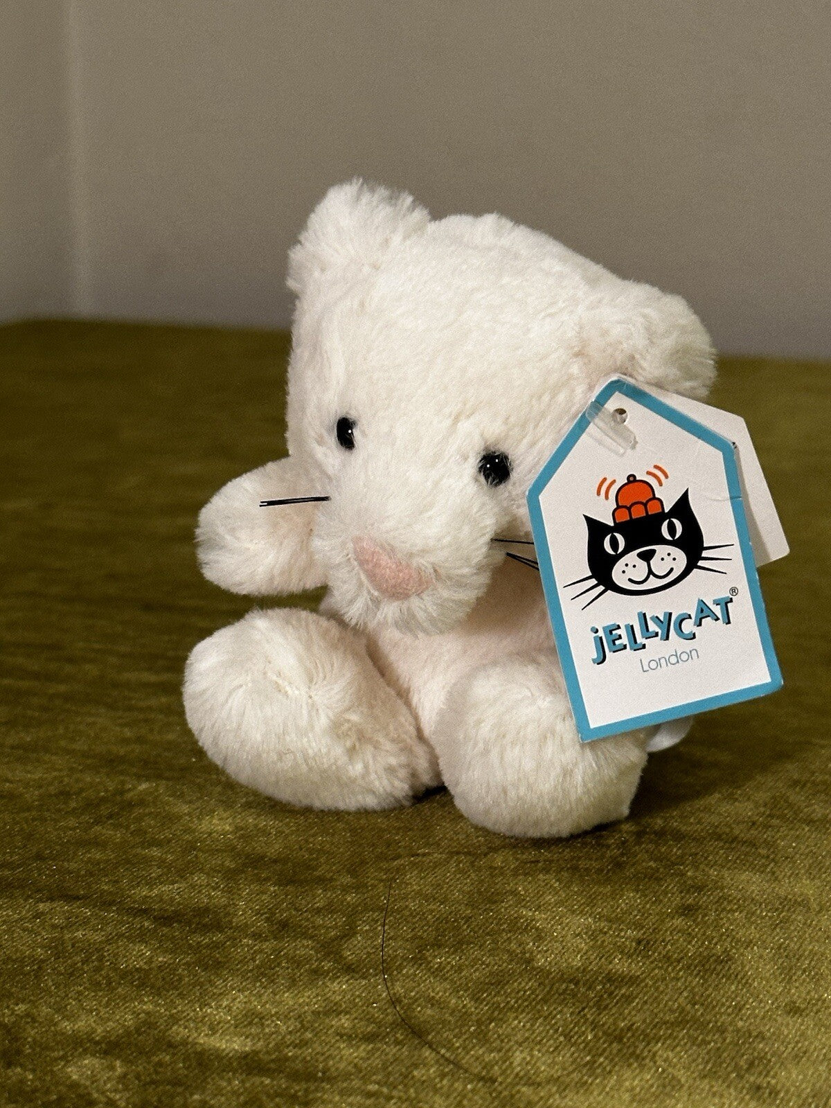 NUOVO Jellycat Baby Poppet Kitten nuovo con etichette piccolo gattino giocattolo morbido raro gatto in pensione peluche-