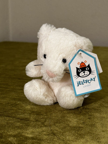 NUOVO Jellycat Baby Poppet Kitten nuovo con etichette piccolo gattino giocattolo morbido raro gatto in pensione peluche-