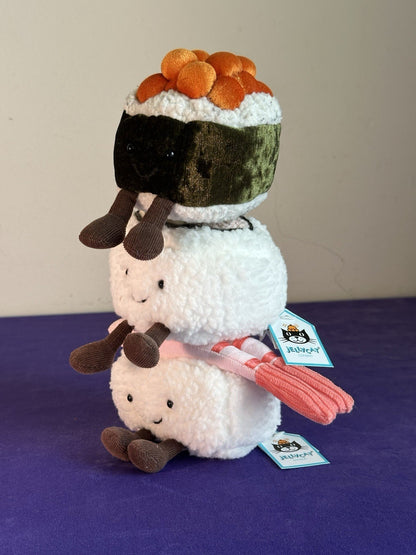 NEW Jellycat Set Silly Sushi Nigiri & California BNWT and Silly Sushi Maki BNWOT