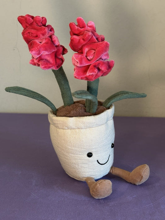 Pianta di giacinto Jellycat divertente nuova senza etichette ritirata rara giocattolo morbido fiori rosa caldo-