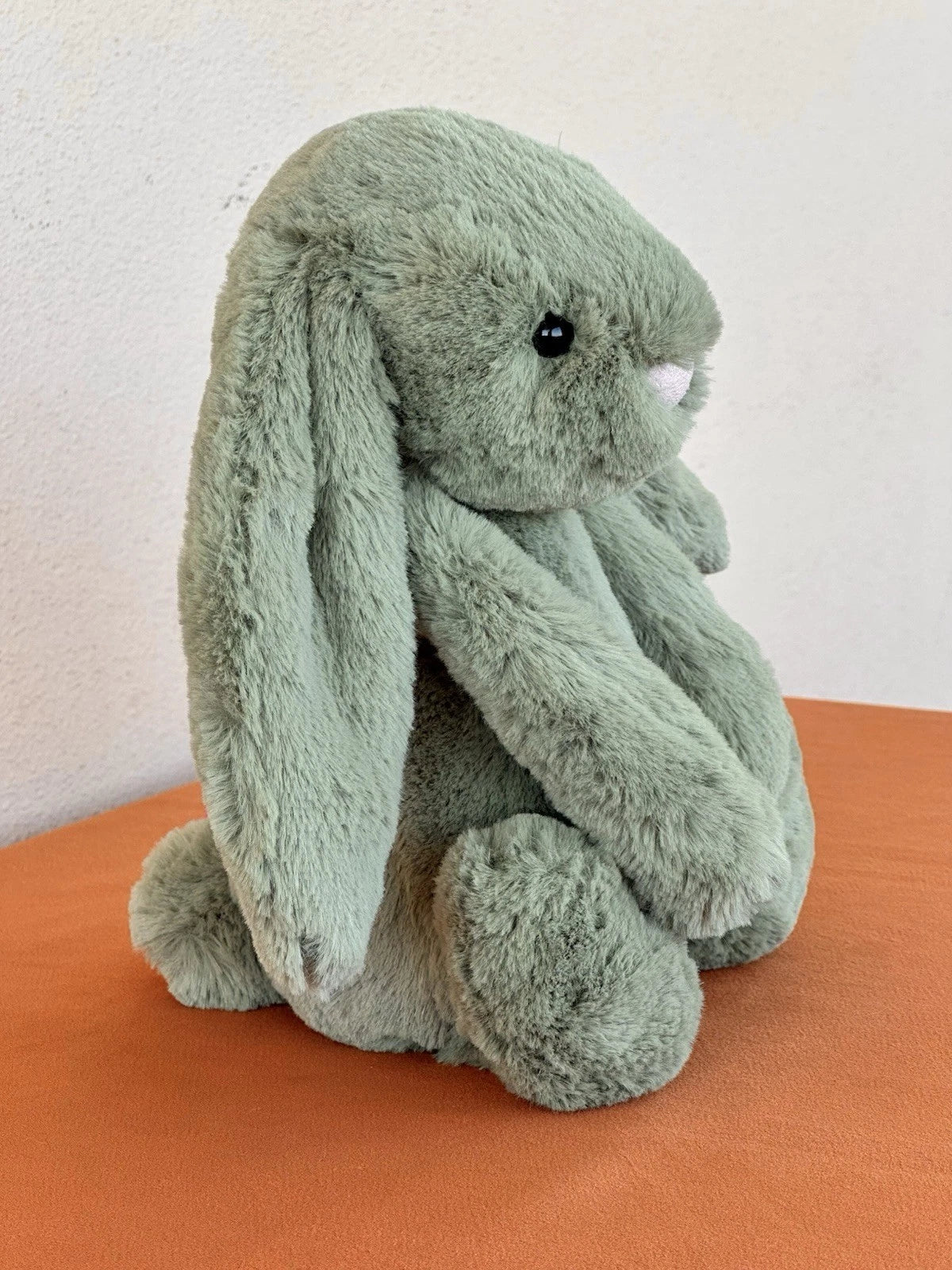 Peluche Jellycat Medium Bashful Felce Bunny nuovo senza etichette verde raro coniglio giocattolo morbido