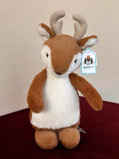 New Jellycat Medium Bobkin Reindeer BNWT Woodland Winter Deer Retired Rare Plush