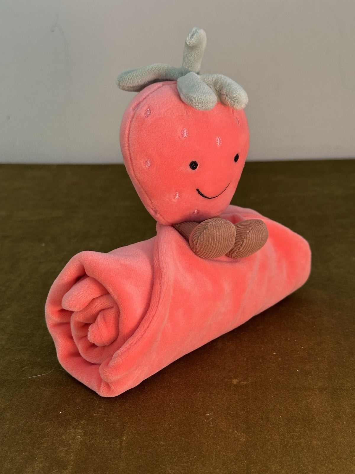 Jellycat Succhietto Fragola Divertente Nuovo Senza Etichetta Morbido Rosa Trapuntino Raro Ritirato-