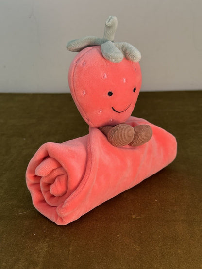 Jellycat Succhietto Fragola Divertente Nuovo Senza Etichetta Morbido Rosa Trapuntino Raro Ritirato-