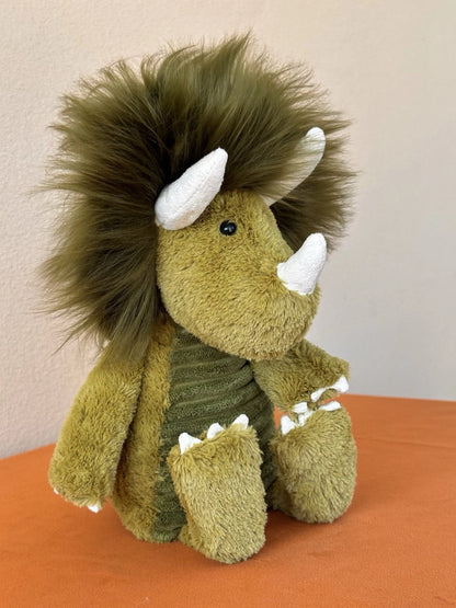 Jellycat Snagglebaggle Dennis Dino Rare Retired Prehistoric Green Dinosaur Plush