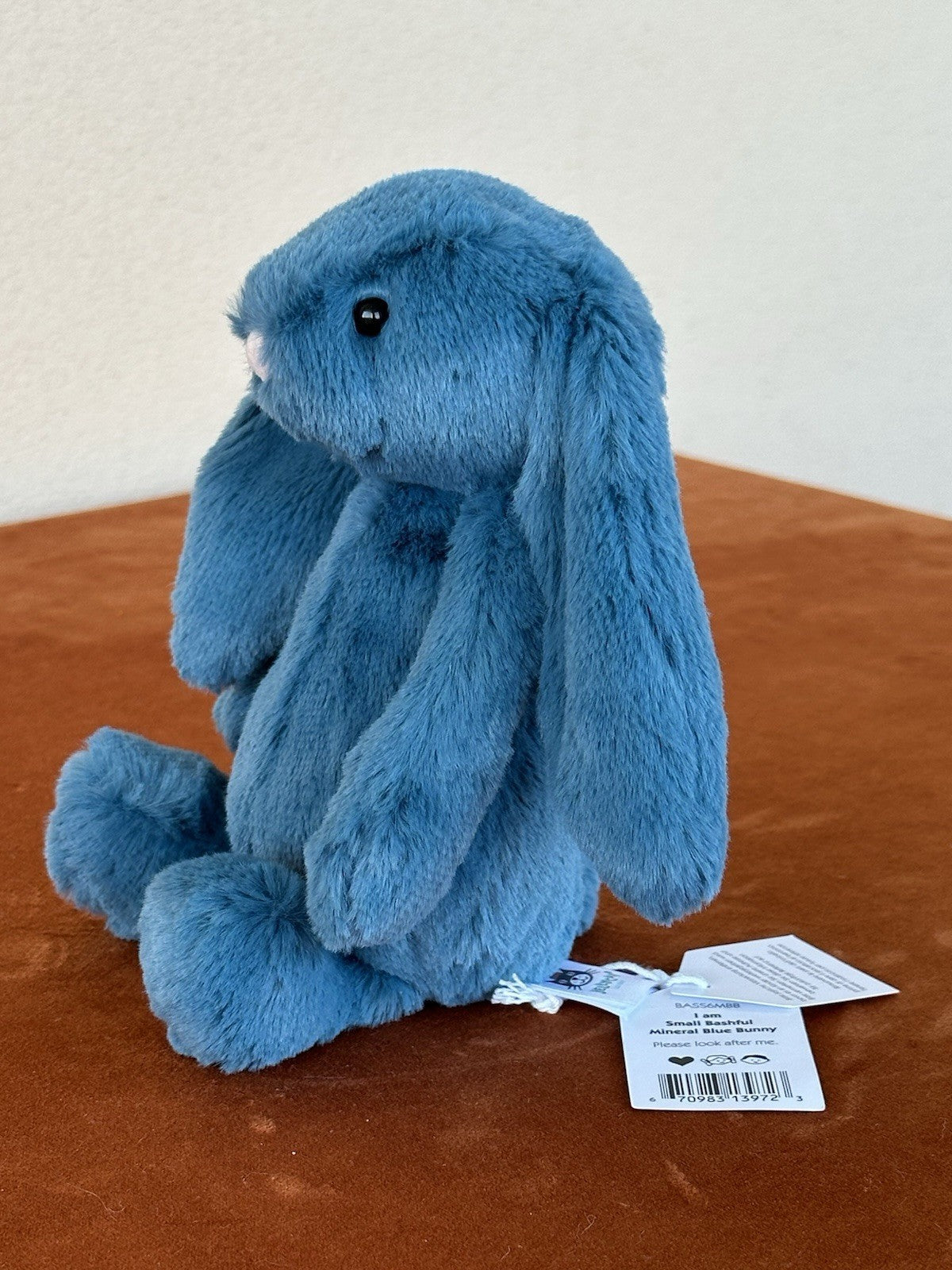 NUOVO Jellycat Small Bashful Mineral Bunny nuovo con etichette blu ritirato raro coniglio peluche cm20-