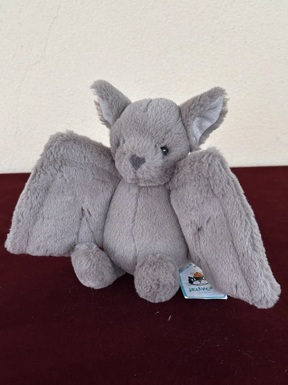 New Jellycat Small Bashful Bat BNWT Retired Rare Halloween Grey Bat Plush cm.20