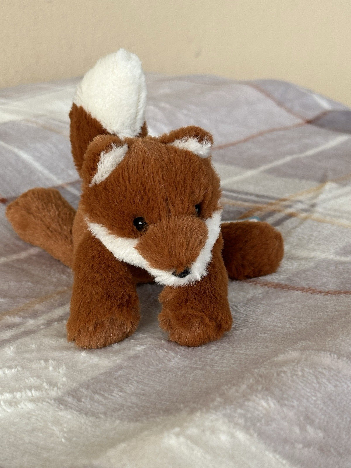 NUOVO peluche Jellycat Tiny Smudge Fox nuovo con etichette bambino volpe rossa sdraiata raro giocattolo morbido ritirato-