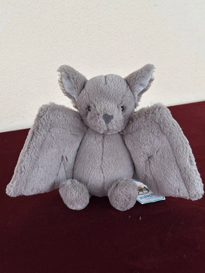 New Jellycat Small Bashful Bat BNWT Retired Rare Halloween Grey Bat Plush cm.20