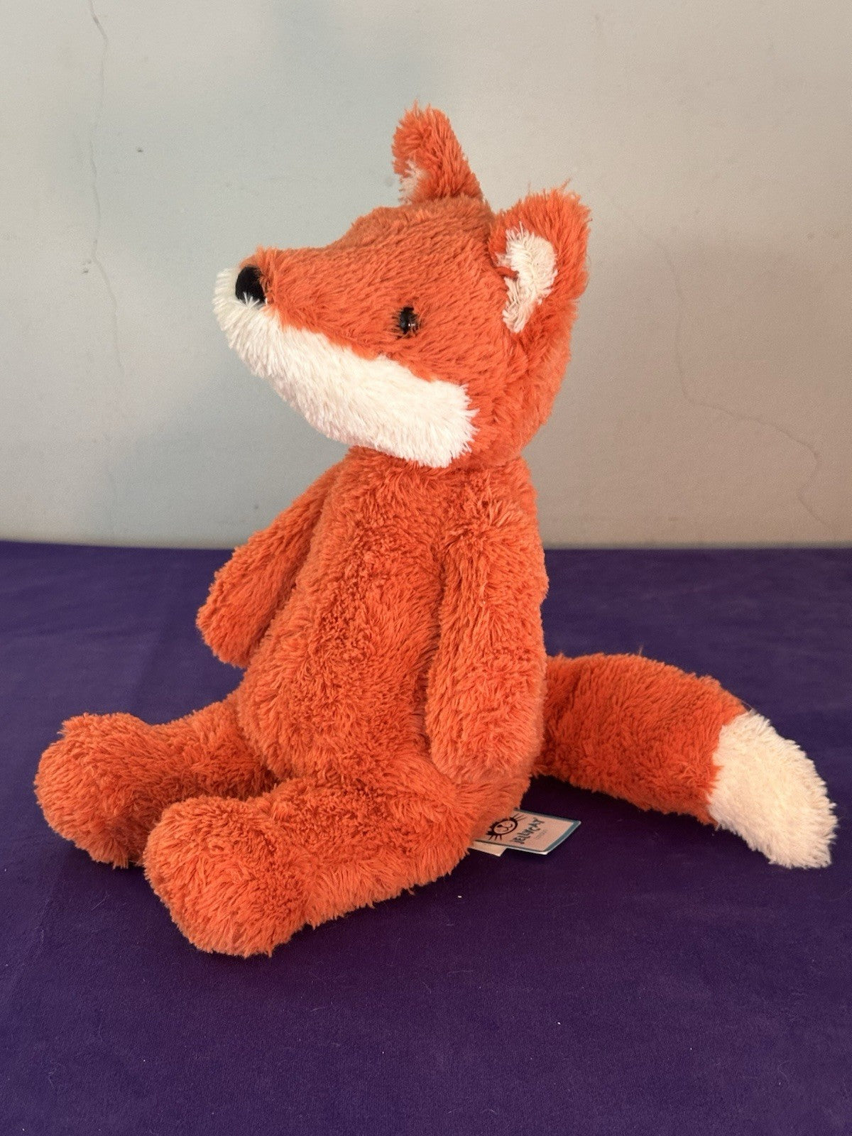 NUOVO Jellycat Cushy Fox NUOVO CON ETICHETTE Vivid Orange Fox peluche giocattolo morbido ritirato medio 12"-