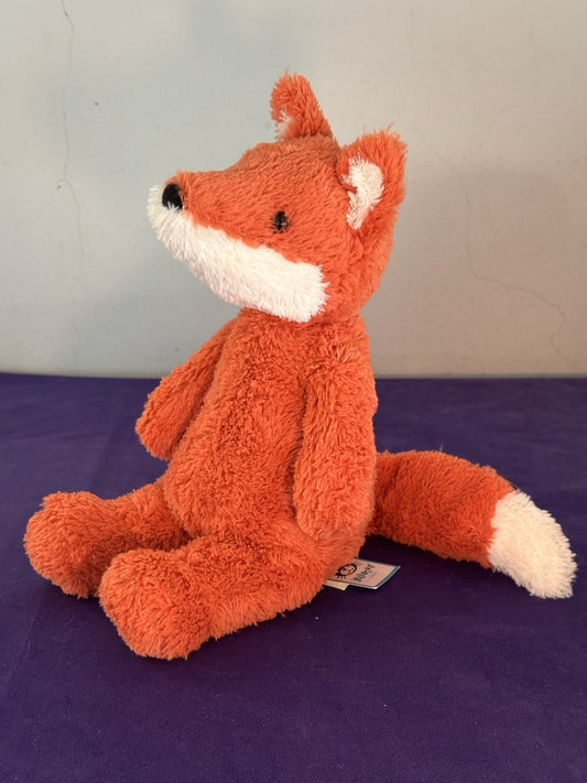 NUOVO Jellycat Cushy Fox NUOVO CON ETICHETTE Vivid Orange Fox peluche giocattolo morbido ritirato medio 12"-