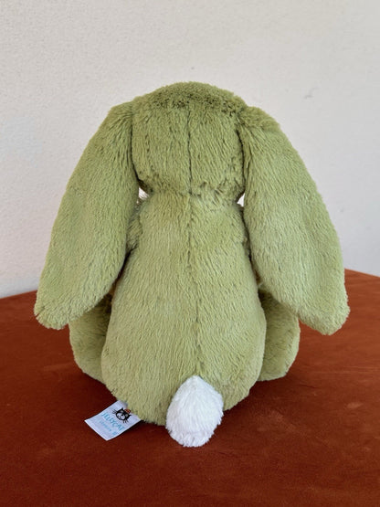 Peluche Jellycat Medium Bashful Moss Bunny nuovo senza etichette verde raro coniglio giocattolo morbido-