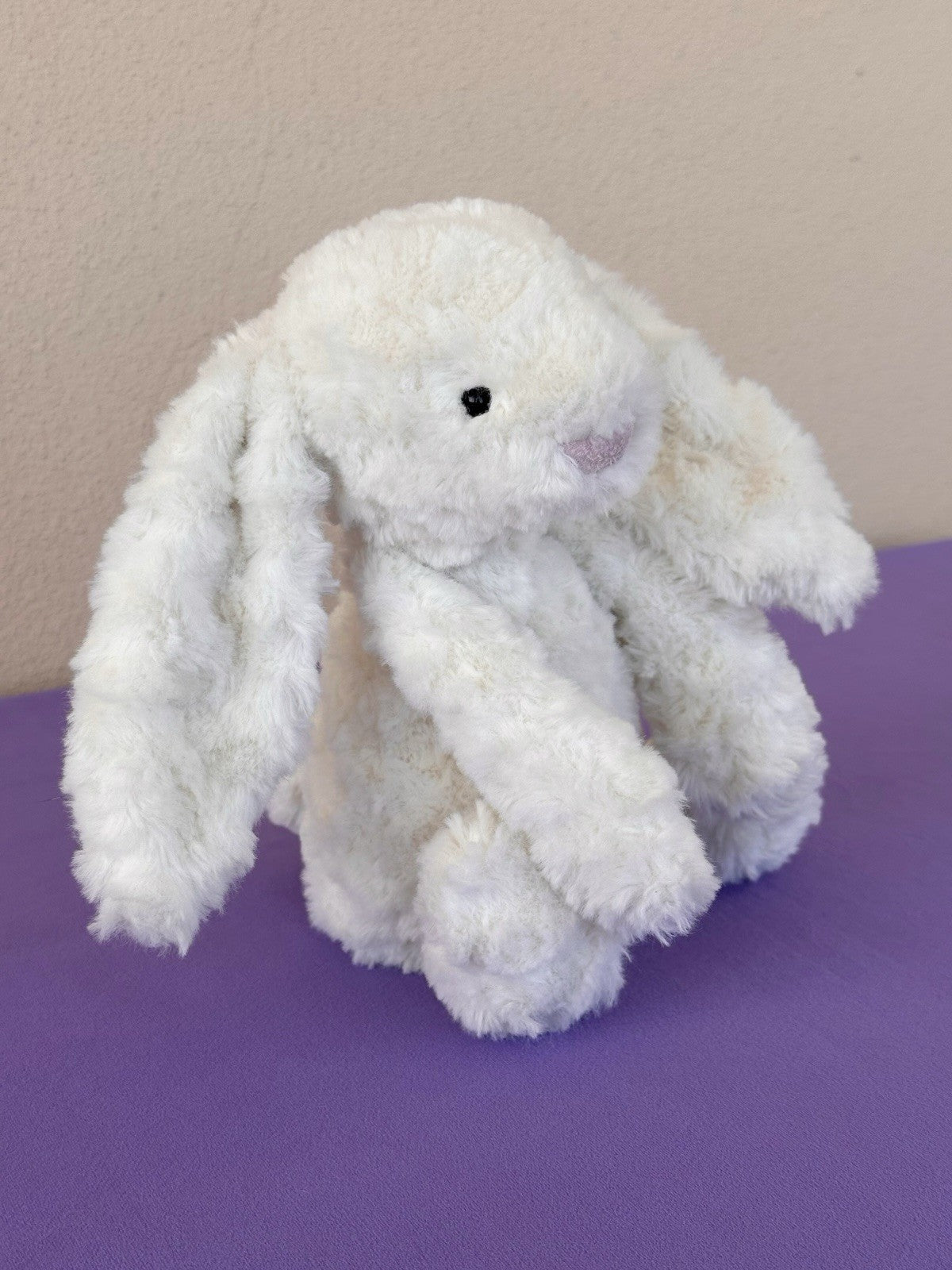 Jellycat SE Bashful Maisie Bunny BAS3MA Cream White Wavy Soft Rabbit HTF Retired