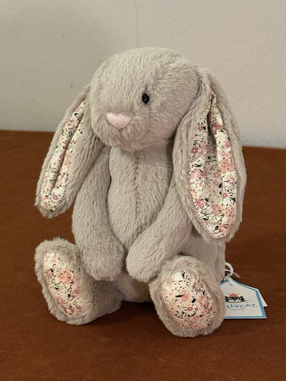 NUOVO coniglietto Jellycat Little Blossom Bea beige nuovo con etichette piccolo fiore di bea timido 8"-
