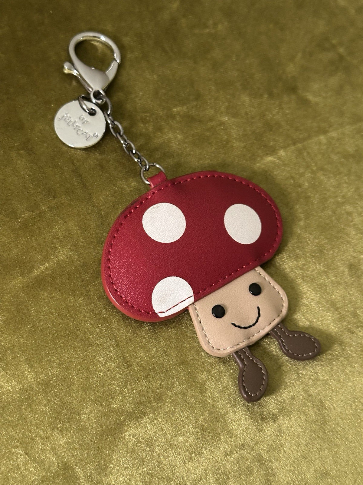 Charm borsa funghi Jellycat Amuseables nuovo senza etichette portachiavi in pelle portachiavi ritirato-